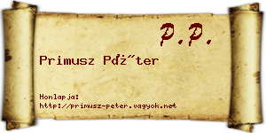Primusz Péter névjegykártya