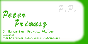 peter primusz business card